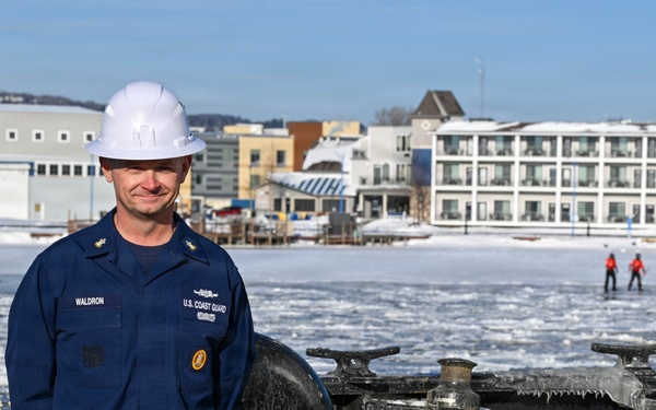 Master Chief Petty Officer of the Coast Guard conducts unit visits in Duluth, Minnesota