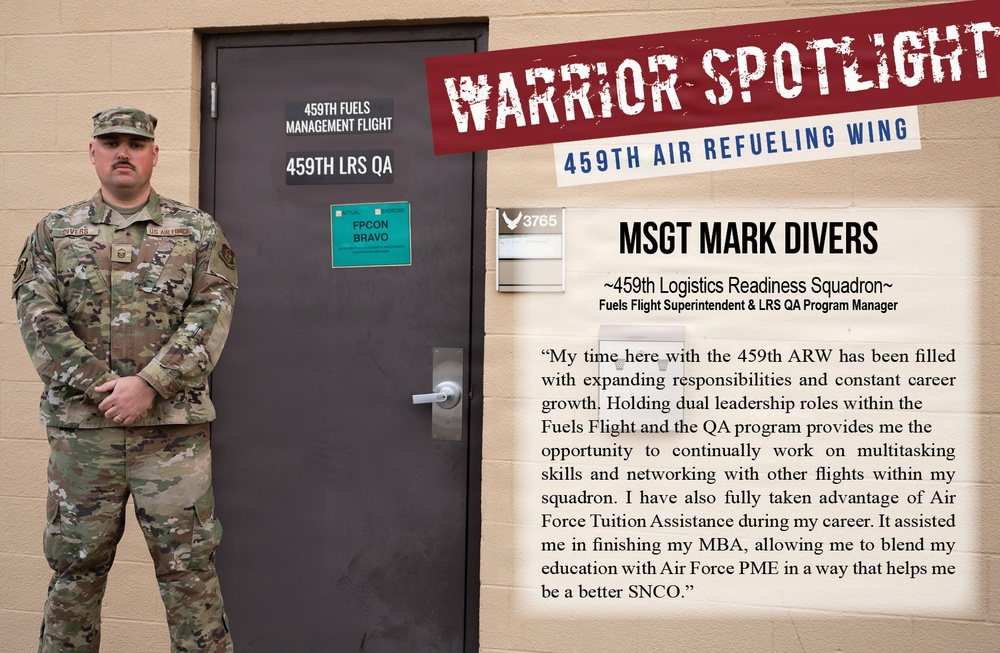 The 459th ARW Warrior of the Month is MSgt Mark Divers
