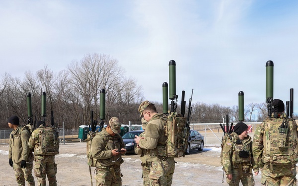 Iowa National Guard Soldiers train on TLS-Manpack at Camp Dodge