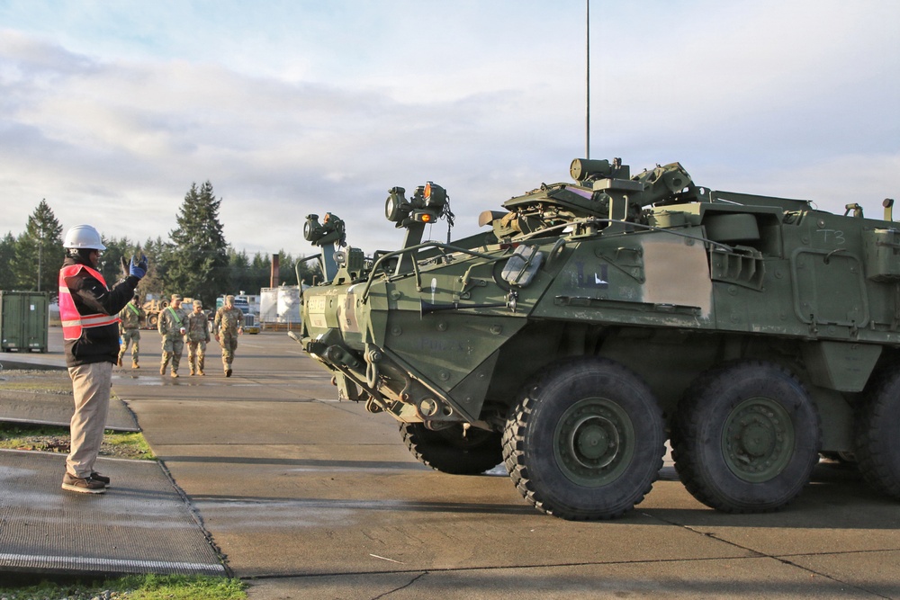 593d CSC Facilitates Railhead Operations for 2-2 KRF Bound Strykers