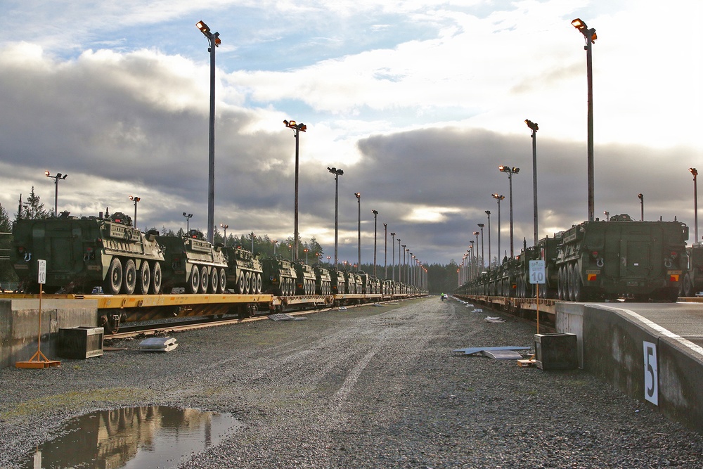 593d CSC Facilitates Railhead Operations for 2-2 KRF Bound Strykers