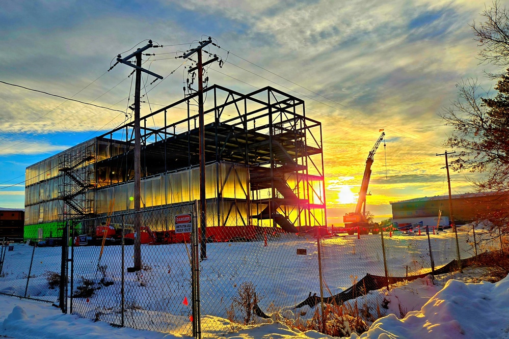 December 2025 construction operations at Collective Training Officers Quarters Project at Fort McCoy