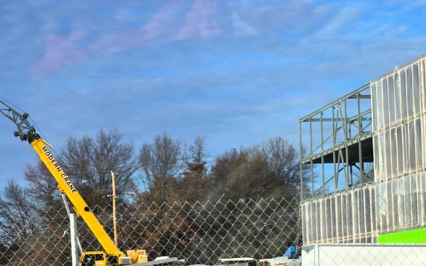 December 2025 construction operations at Collective Training Officers Quarters Project at Fort McCoy