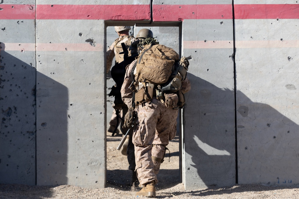 U.S. Marines with 3rd Bn., 7th Marines execute dry-fire event during SLTE