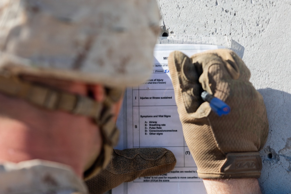 U.S. Marines with 3rd Bn., 7th Marines execute dry-fire event during SLTE
