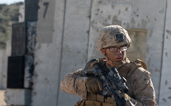 U.S. Marines with 3rd Bn., 7th Marines execute dry-fire event during SLTE