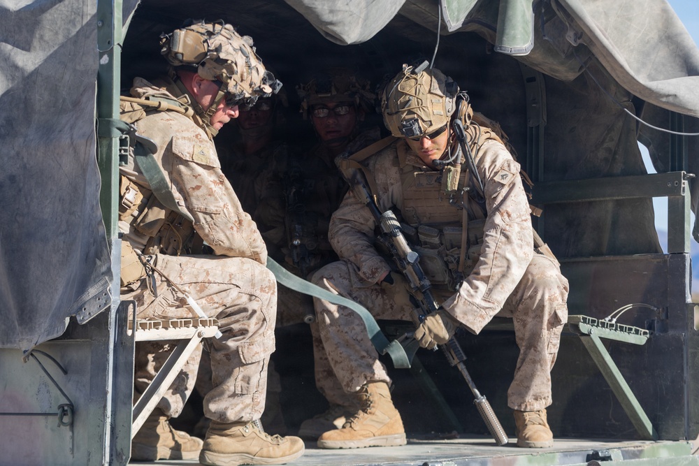 U.S. Marines with 3rd Bn., 7th Marines execute dry-fire event during SLTE