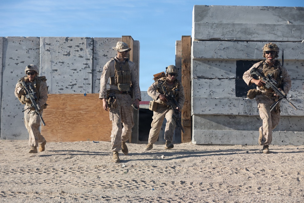 U.S. Marines with 3rd Bn., 7th Marines execute dry-fire event during SLTE