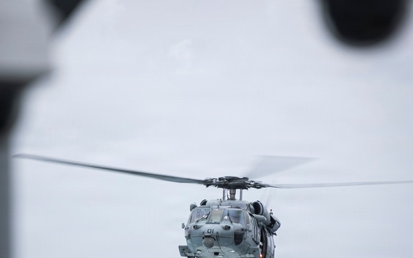 USS Tripoli Conducts Flight Operation with HSC 25
