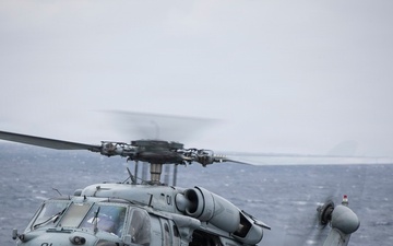 USS Tripoli Conducts Flight Operation with HSC 25