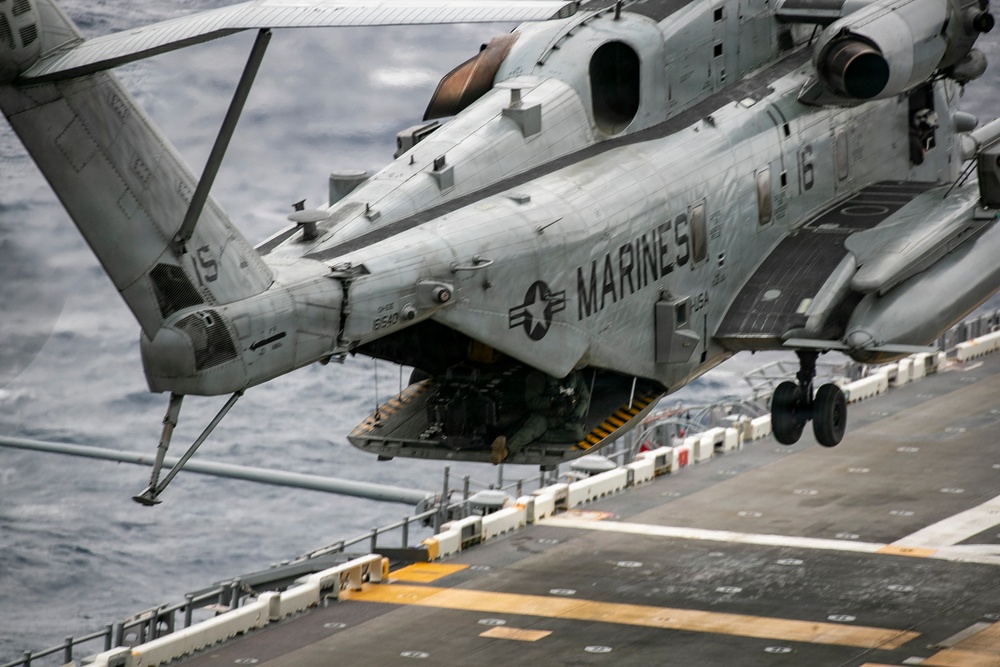 USS Tripoli Conducts Flight Ops with VMM 265