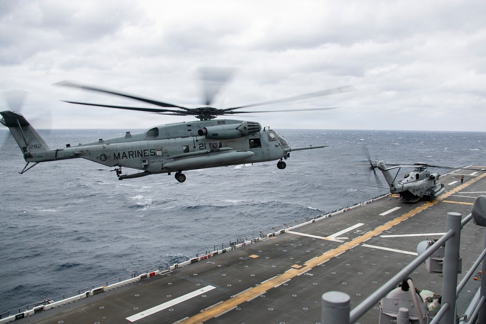 USS Tripoli Conducts Flight Ops with VMM 265
