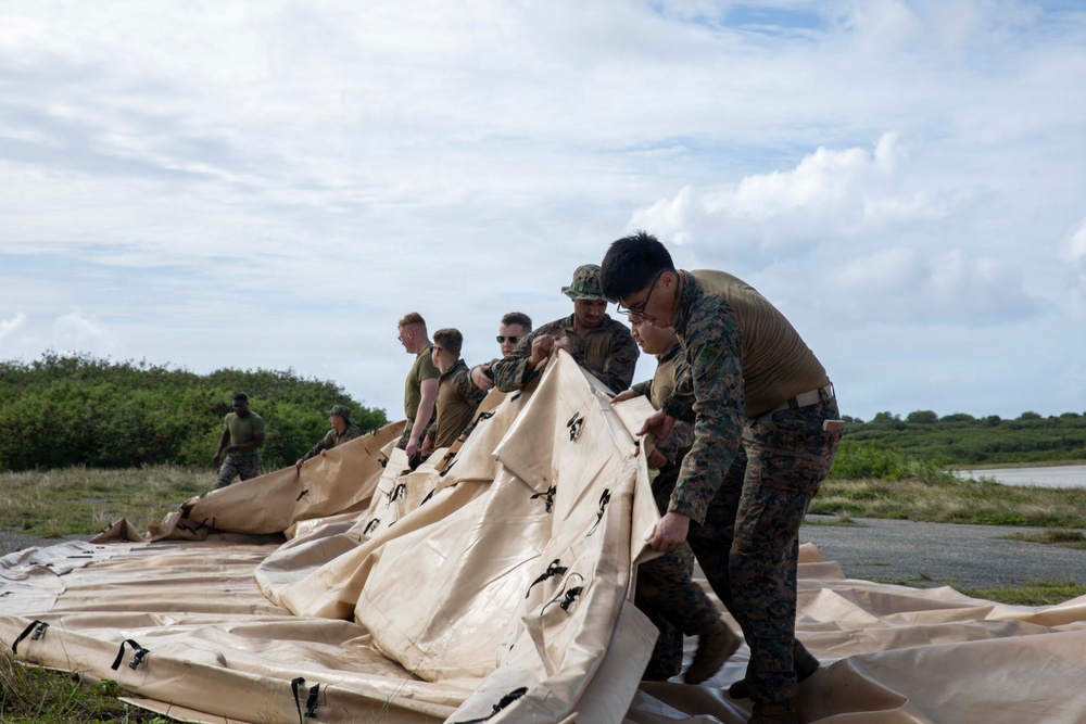 U.S. Marines establish FARP operations at Tinian