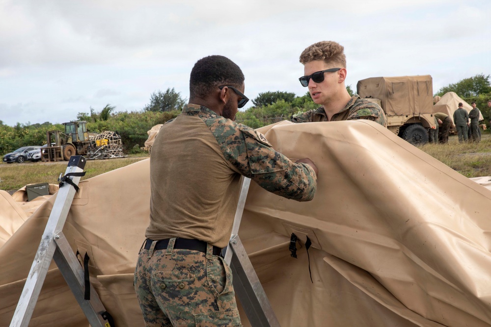 U.S. Marines establish FARP operations at Tinian
