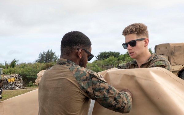 U.S. Marines establish FARP operations at Tinian