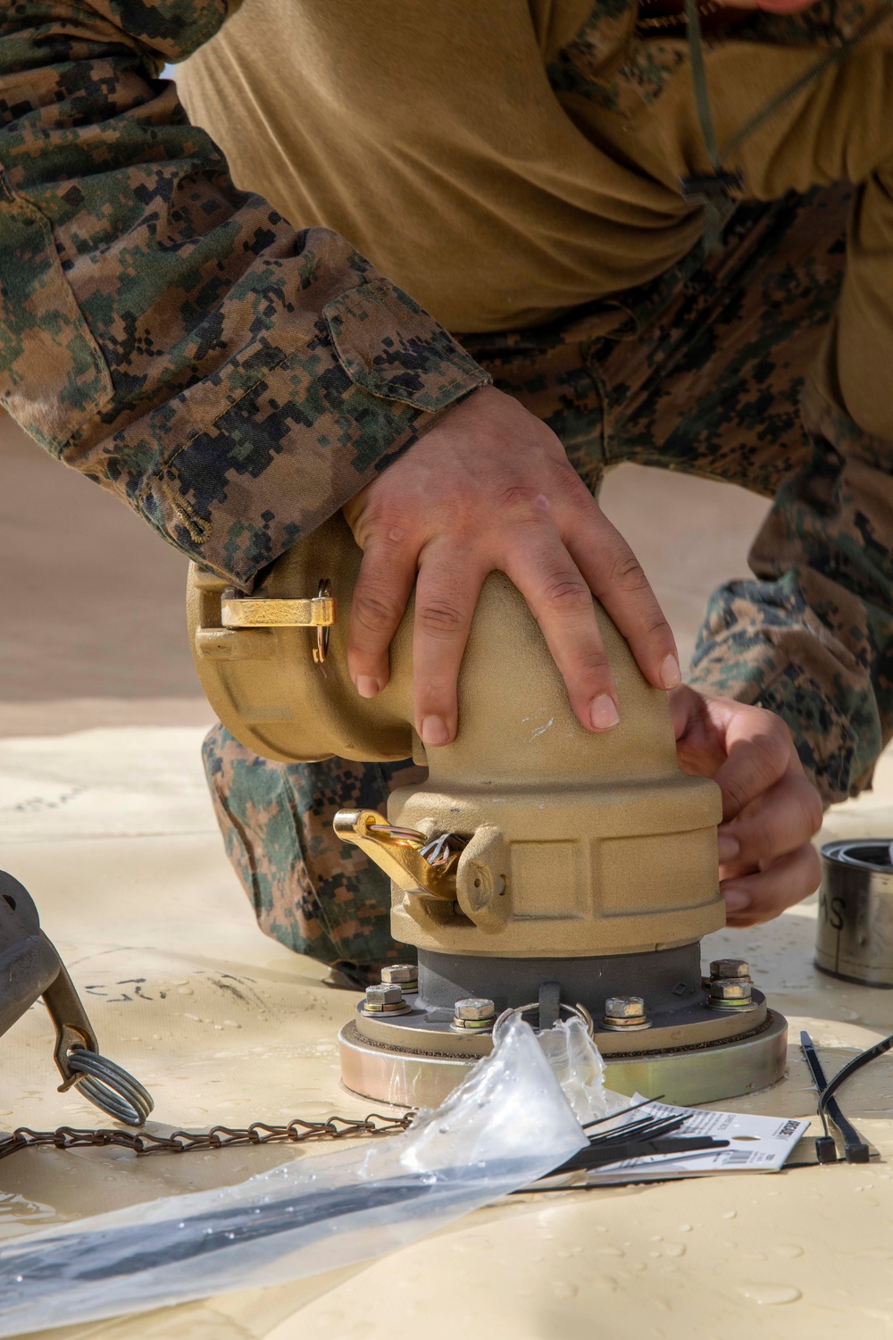 U.S. Marines establish FARP operations at Tinian