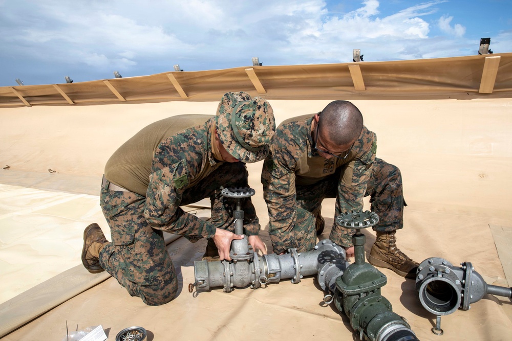 U.S. Marines establish FARP operations at Tinian