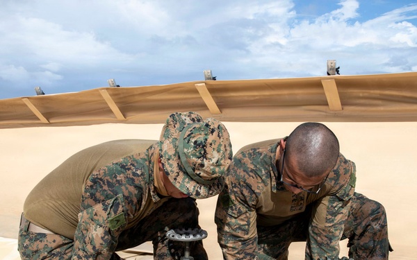 U.S. Marines establish FARP operations at Tinian