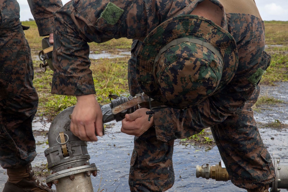 U.S. Marines establish FARP operations at Tinian