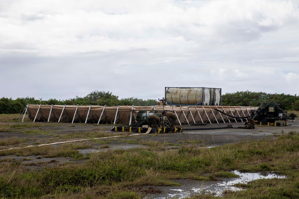 U.S. Marines establish FARP operations at Tinian