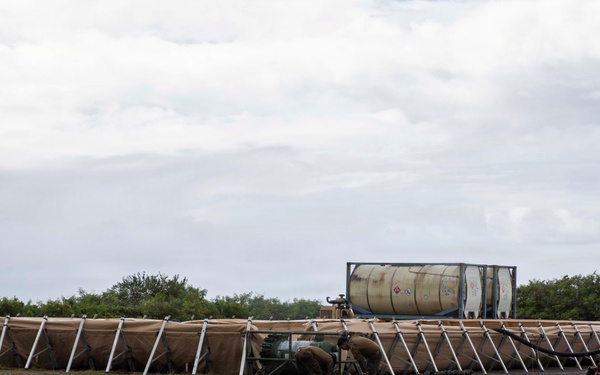 U.S. Marines establish FARP operations at Tinian