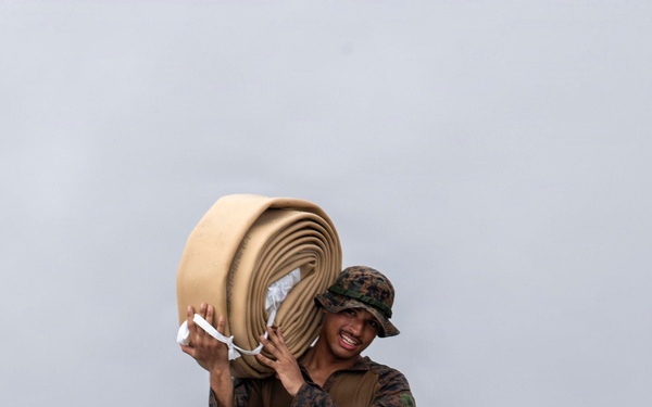 U.S. Marines establish FARP operations at Tinian