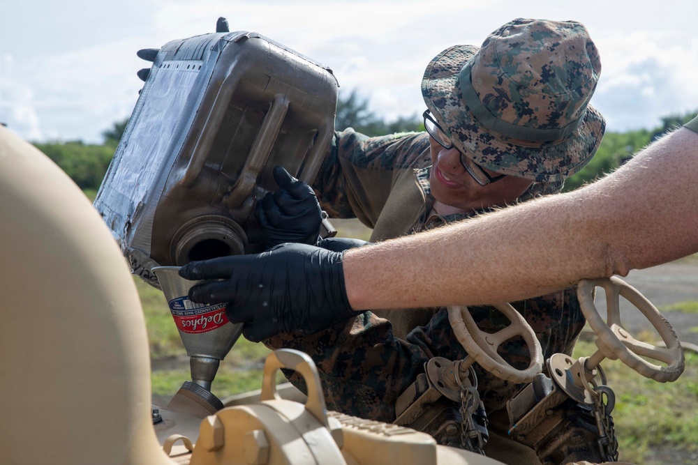U.S. Marines establish FARP operations at Tinian