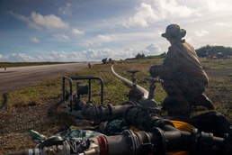 U.S. Marines establish FARP operations at Tinian