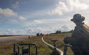 U.S. Marines establish FARP operations at Tinian