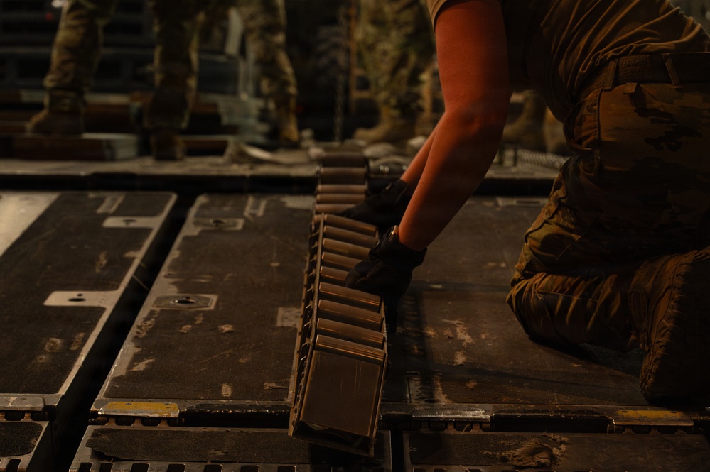 Airmen prepare cargo for transport in support of AFCENT exercise