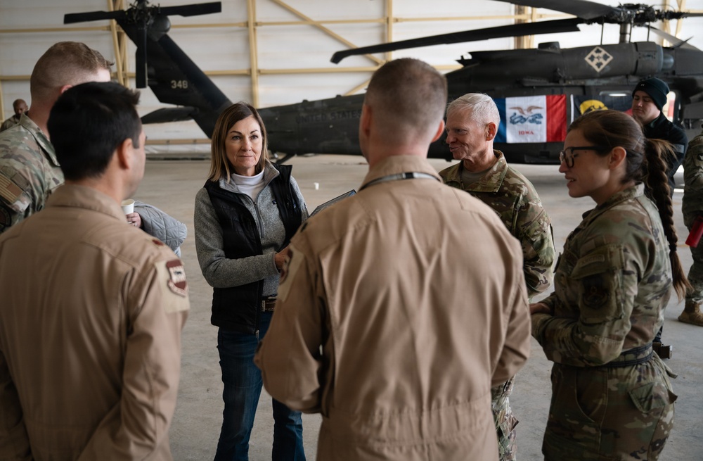 Iowa Gov., adjutant general of Iowa visit 332nd Expeditionary Medical Squadron