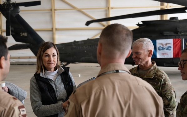 Iowa Gov., adjutant general of Iowa visit 332nd Expeditionary Medical Squadron