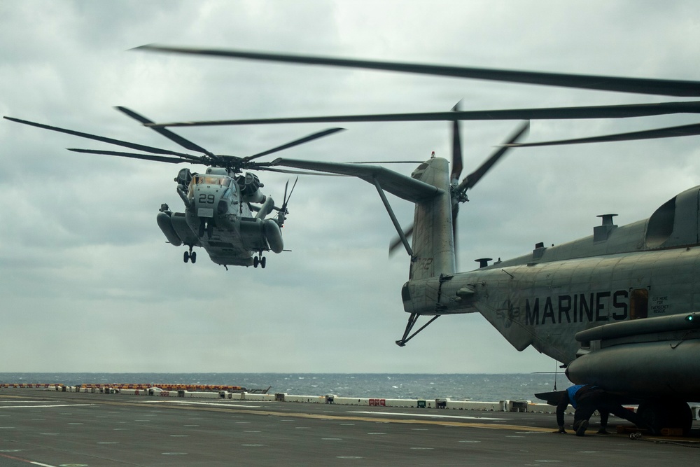 USS Tripoli Conducts Flight Ops with VMM 265