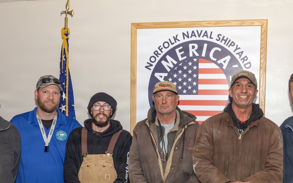Norfolk Naval Shipyard and Naval Facilities Engineering Systems Command Mechanical Production Team Honored for Critical USS John Warner Support