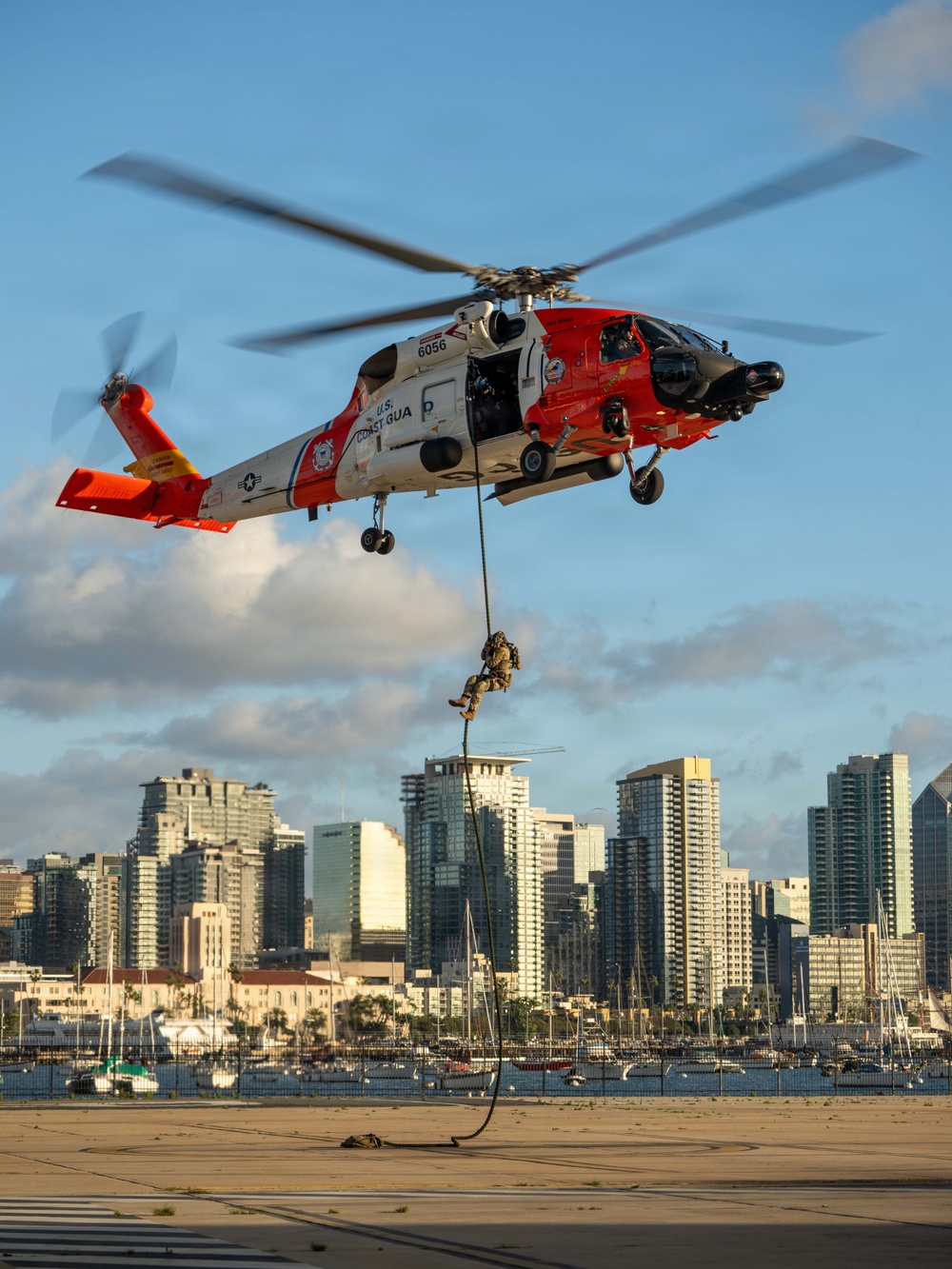 U.S. Coast Guard Maritime Security Response Team-West conducts fast rope training in San Diego