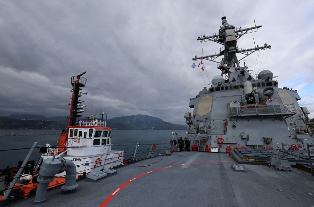 USS Roosevelt (DDG 80) Conducts Sea-and-Anchor in Souda Bay, Greece