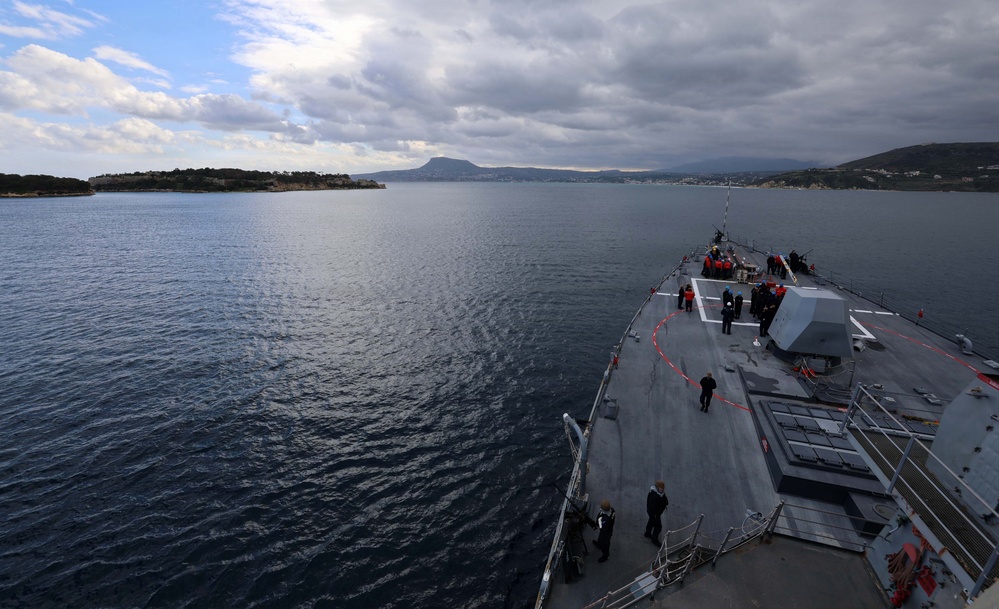 USS Roosevelt (DDG 80) Conducts Sea-and-Anchor in Sea of Crete
