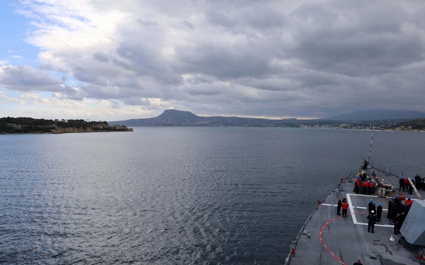 USS Roosevelt (DDG 80) Conducts Sea-and-Anchor in Sea of Crete