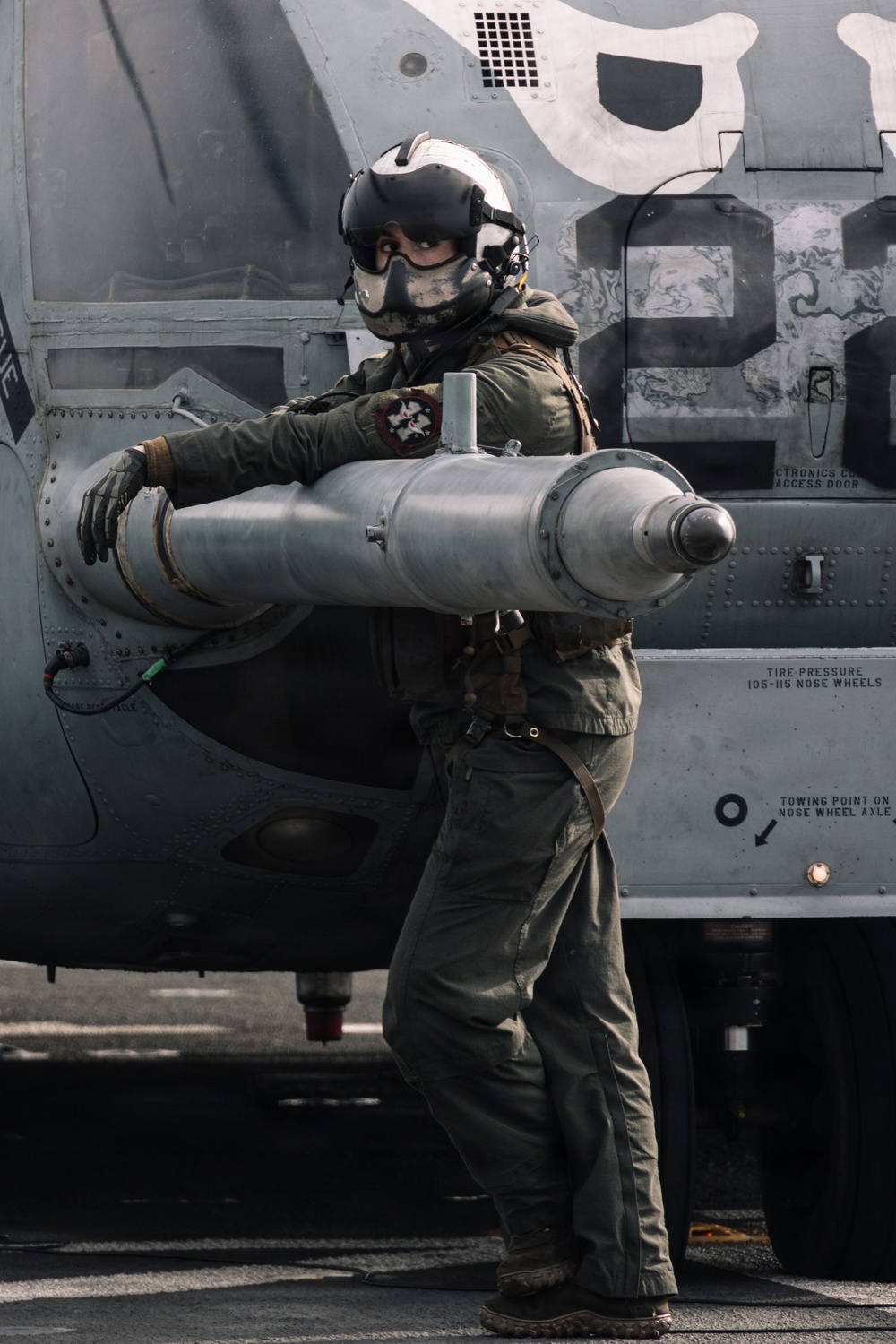 11th MEU Marines and Sailors conduct flight deck operations aboard USS Portland
