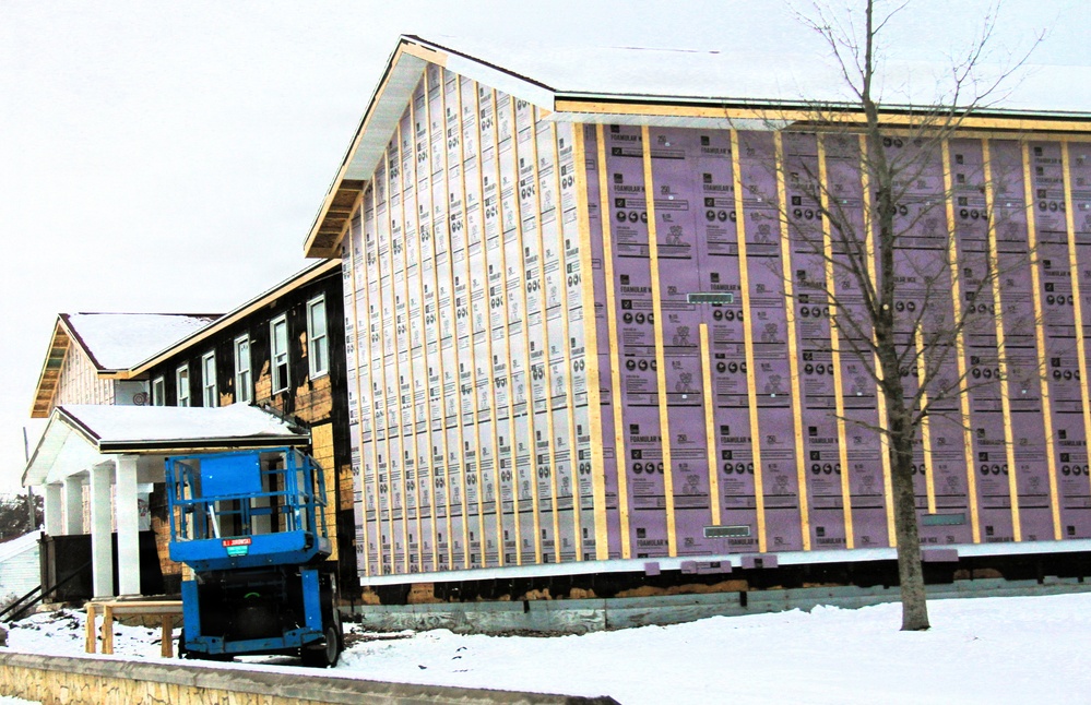 U.S. Army Garrison-Fort McCoy Headquarters building renovation continues; contractor works during winter months
