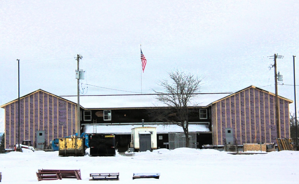 U.S. Army Garrison-Fort McCoy Headquarters building renovation continues; contractor works during winter months