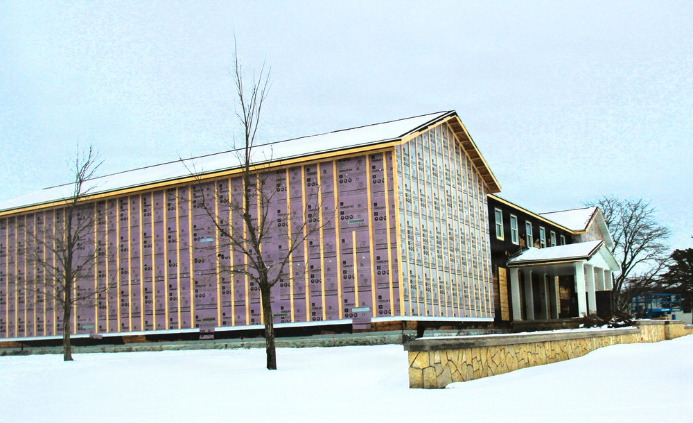 U.S. Army Garrison-Fort McCoy Headquarters building renovation continues; contractor works during winter months