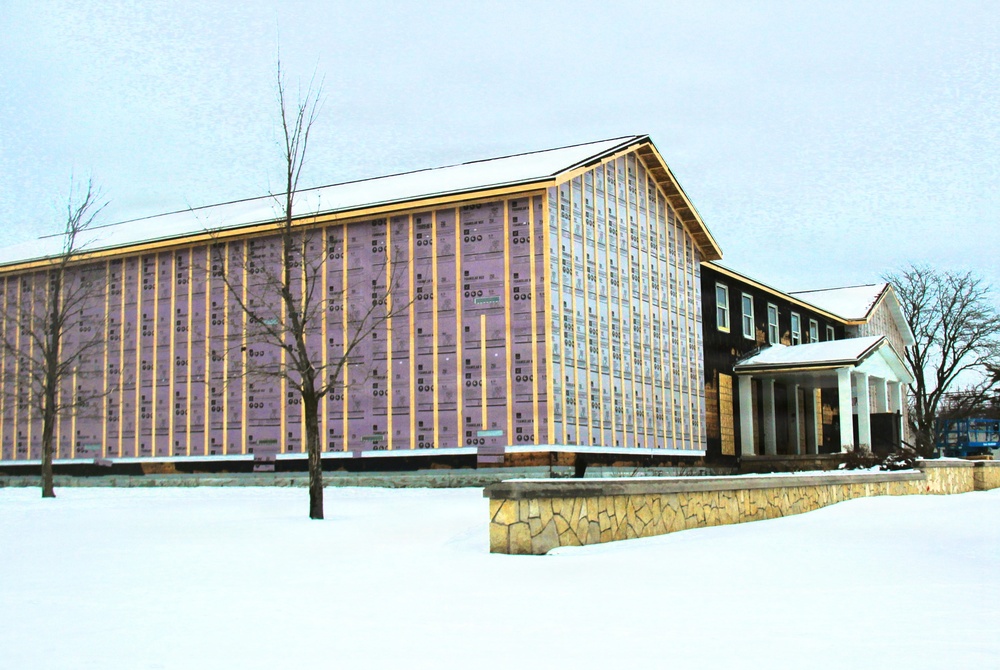 U.S. Army Garrison-Fort McCoy Headquarters building renovation continues; contractor works during winter months