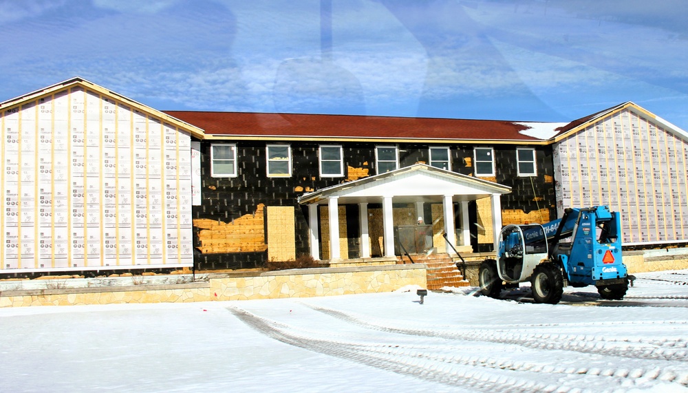 U.S. Army Garrison-Fort McCoy Headquarters building renovation continues; contractor works during winter months