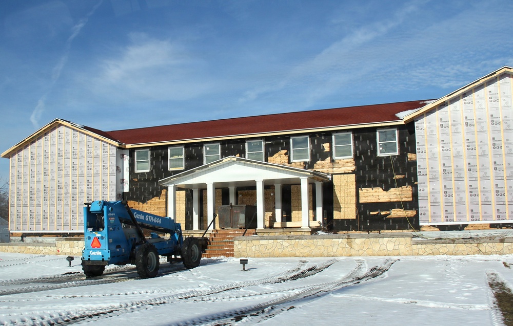 U.S. Army Garrison-Fort McCoy Headquarters building renovation continues; contractor works during winter months
