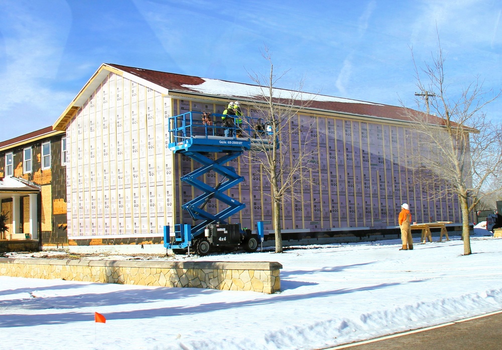 U.S. Army Garrison-Fort McCoy Headquarters building renovation continues; contractor works during winter months