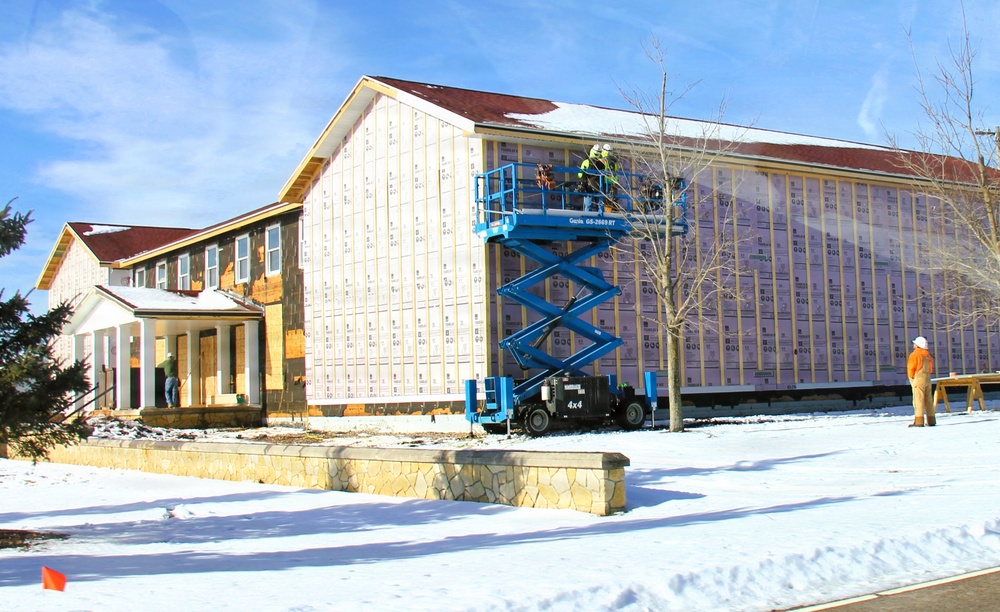 U.S. Army Garrison-Fort McCoy Headquarters building renovation continues; contractor works during winter months