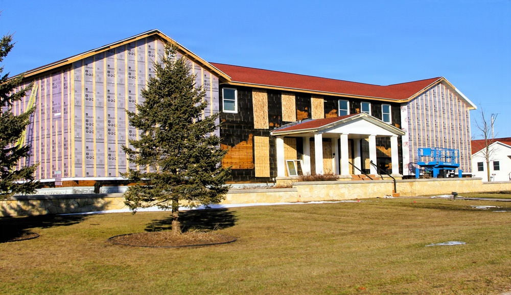 U.S. Army Garrison-Fort McCoy Headquarters building renovation continues; contractor works during winter months