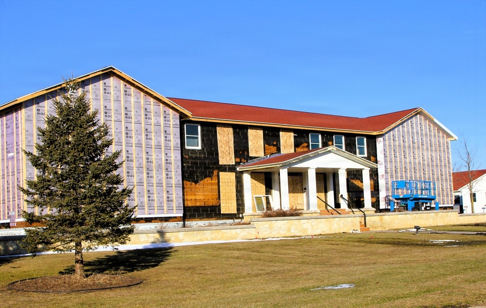 U.S. Army Garrison-Fort McCoy Headquarters building renovation continues; contractor works during winter months
