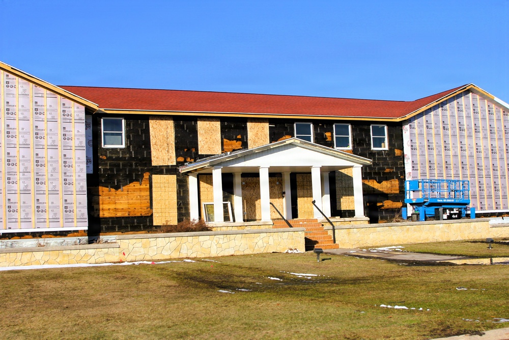 U.S. Army Garrison-Fort McCoy Headquarters building renovation continues; contractor works during winter months